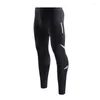 Pantalones de carreras para hombre, asiento de silicona, reflectantes, pantalones deportivos de alta compresión elástica, ajustados, de secado rápido, para ciclismo