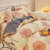 Thick Fleece Warm Flannel Coral Winter Duvet Cover Double Sided Velvet Bedding Set Single Queen King Size Quilt cover 240109