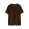 メンデザイナーティーTシャツ2024ベルベットファブリックダブルレタージャクアードセット半袖コットン女性ブラックホワイトグレーブラウンS-XL
