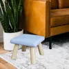 Small Wooden Stool quadrate Footrest Seat With NonSlip Pad Square For High Beds Living Room Hallway Sofa Tea Stools 240109