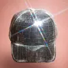 Berets Sequin Mirror Cap Fashion Bucket Hat Glittering Dj-Hat For Adult Unisex Dance Bachelorette Party Disco Ball Club