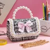 Girls Princess Crossbody Bag Cute Bowknot Kids Linen Purses and Handbags Children's Mini Party Purse Gift 240108