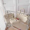 Genuine Leather Handbag Bk Miss Sign Milk Shake White Soft Leather Natural Soft Couch Bag Temperament