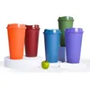 HOT!!! Color Changing Cups Clear Plastic Tumbler Cup Plastic Water Bottle Drink Bottles With Lid And Straw Free Shipping