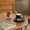 Garnki z kawą ceramiczne popołudniowe filiżanki i spodki kości China Puchar z tacą porcelanową naczynia napojów kropla