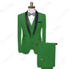 Thorndike HighEnd Mens Suit Black Collar Male Wedding Groom Slim Fit Standerd Size Blazer Set Tuxedojacketpantvest 240108