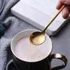 Coffee Scoops Stainless Steel 30 Pcs Espresso Spoons Teaspoons For Sugar Dessert Cake Ice Cream Soup Antipasto (Gold)