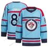 2023 Custom Honor RCAF Centenario Winnipeg Adam Lowry Jet Maglia Laurent Brossoit Hellebuyck Brossoit Stanley Schmidt Morrissey Namestnikov