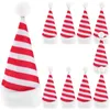 Contenitori per cucina 10 pezzi Mini cappello da Babbo Natale Coppa Copri bottiglia Cappelli natalizi Supporti per posate Portaposate natalizie