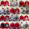 Novo 2024 Homem Hóquei no Gelo Vermelho 98 Connor Bedard Jersey Retro Jonathan Toews 19 Patrick Sharp Seth Jones Jerseys Em Branco Equipe Branco Kane s