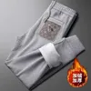 Calças masculinas designer outono e inverno luxo tridimensional em relevo sarja jacquard calças sanitárias de pelúcia na moda marca masculina magro ajuste esportes calças casuais para homem