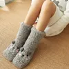 Plush Socks For Women's Autumn And Winter Coral Plush Thickened And Warm born Cute Sleep Home Bear Plush Floor Socks 240104