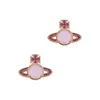 Boucles d'oreilles de luxe de styliste Xitai Queenjewellery Vivienne West Light Petulla, perles de Transport, Saturn, 2024