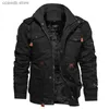 Men's Jackets Men Winter Jackets Military Coats Multi-pocket Cargo Jackets High Quality Male Cotton Casual Winter Coats Warm Parkas Size 6XL T240109