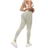 Pantalones para mujer VOLEEMI cintura alta Yoga deporte hasta el tobillo flacos coloridos panal Jacquard Fitness Leggings con levantamiento de cadera