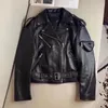 Damen Designer Biker Lederjacken Mäntel Rindsleder Slim Fit Motorradmäntel Femal Tops