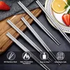1/2/5 пар китайских палочек для еды из нержавеющей стали, Нескользящие палочки для суши, корейские, японские металлические палочки для еды, набор кухонной посуды
