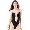 Shaper do corpo sem costas sutiã sem alças feminino espartilho bodysuit tanga invisível push up pêssego sem costas shapewear para vestido de casamento 240109