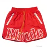 Shorts de créateurs Rhude Shorts Summer Fashion Pantalons de plage Hommes de haute qualité Rhude Street Wear Rouge Bleu Noir Pantalon Violet Hommes Marque Court 9731