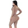 Fajas Colombianas Damen-Body Shaper, Bruststütze, seitlich, langärmelig, Bauchkontrolle, langer Bodysuit, Shapewear, Taillentrainer, 240108