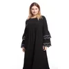 Vêtements ethniques Robe de femme musulmane à manches pétales Plus Taille Longue Broderie Slim Fit Mode Abaya