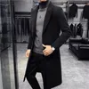 Herbst/Winter Britischen Stil Solide Mid-länge Männer Wolle Woll Jacke Männer Slim Fit Trenchcoat Business Mantel männlichen S-4XL 240109