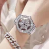 Zegarek Sdotter Uthai Bk120 Rotacyjny płatek śniegu wydrążony w pełnym diamentowym zegarku damskim lekkie luksusowe szczęście Sky Star Waterpood Quartz