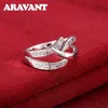 Cluster Rings 925 Silver Cubic Zirconia Rings For Women Fashion Wedding Jewelry YQ240109