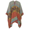 2023 Ethnic Retro Style Thick Warm Shawl Tibet MultiPurpose Scarf Cape Female Women Pashmina Winter 240108