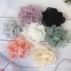 Fleurs décoratives 10 pièces/lot 7CM, tissu en mousseline de soie Organza, fleur de gaze pour robe de mariée, chapeaux, pantoufles, accessoires pour cheveux, emballage cadeau DIY