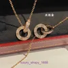 Bildäcks halsband hjärthalsband smycken hänger dubbel ring halsband guld pläterad 18k spänne hängen krage kvinnlig med originallåda