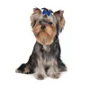 Vêtements de chien 100pcs coloré Bowknot arcs de cheveux d'animaux de compagnie décorer couleur unie avec bande de caoutchouc pour petits chiens chiot chapeaux