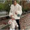 Street Faux Kürk Ceket Kadın Belvelek Uzun Kollu Lüks Kabarık Kadın Ceket Kış Moda Gevşek Büyük Boy Lady Outwear 240108