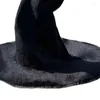 Berets Halloween Witch Wizard Hat Carnivals Party Chapelaria Estendida Altura Diabo Cap Cosplay Adereços Para Adolescente Mulheres Homens Atacado