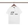 アマリTシャツデザイナーメンTシャツデザイナーTシャツファッションレタープリント短い丸いネックスリムフィットプルオーバートップスポーツカジュアルプラスティーサマーアムリTシャツ