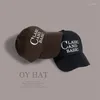 Casquettes de balle chapeau marque de mode Ins casquette de baseball femme été pointe mâle lettre brodée capote bord incurvé visage-look