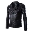 Vestes pour hommes Hommes Veste Manteau Automne Quotidien Cadeau Vacances À Manches Longues Moto Pu Solide Couleur Printemps V Cou Marque