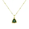 Colares de pingente colar vintage com verde vermelho jade luxo casal pingentes corrente dourada