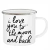 Canecas Eu te amo até a lua e as costas copos esmalte caneca de café amante presentes dos namorados canecas para casais esposa marido namorado namorada yq240109