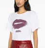 24ss Isabel Marant Nieuwe Designer Katoenen T-shirt Klassiek Hot Letter Print Ronde Hals Losse Trui T-shirts Casual Veelzijdig Dames Geperforeerd T-shirt Met Korte Mouwen Tops