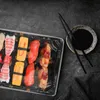 Disposable Sushi Serving Tray Take Out Food Boxes Rectangle Sand Salad Dessert Bowl Meal Prep Containers 240108