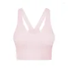 Lu Lu lemens Tenue Yoga Profond Col V Sport Soutien-Gorge Coussinets Femmes Respirant Fitness Réservoir Push Up Entraînement Haut Court Doux Gym Gilet Grande Taille Sous-Vêtements