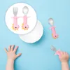 Flatware Sets 1 Set Cartoon Fork Spoon First Training Self Feed Utensils- Free And Toddler Utensils Silverware