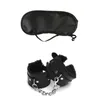 2 pz Manette per il sesso in pelle PU con maschera per gli occhi Giocattoli del sesso per coppie Giochi per adulti Schiavi Bondage Restrizioni Accessori erotici 240109