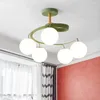 Hanglampen Moderne eenvoudige glazen kroonluchter Persoonlijkheid Macaron Kleur LED-licht Luxe slaapkamer Woonkamer Eetkamerverlichting