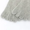 Superior Toe Seamel s Sweat-aborbed Split Sport Sock Algodão Dedo Mid Solid Tube 5pair Cinco Homens Respiráveis 240108