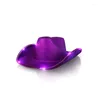 Berets Fashion Vintage Cowboy Hat Large Brim Hats Fedora Felt Accessory With LED Light