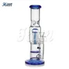 Boscus de nargues Bong Double Percolator Glass Water Pipe DAB Huile Rise 8 ARRES ARBRE PERC NOBELBE PERC VERRE BONG AVEC JOINT DE 18 mm pour fumer