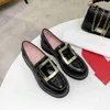Designer fashion trends matching loafer small leather shoes a slip-on women's star pop good-looking metal buckle