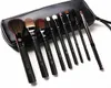 High-End Koreaanse Stijl 9pcsSet Make-up Kwasten Professionele Parelachtige Handvat Geitenhaar Make-up Borstel Kit Met Lederen Etui Gift6608622